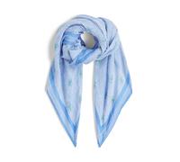 Seidentuch TOMMY HILFIGER "TH SCRIPT MONOGRAM LINEN SQUARE", Damen, blau spell, Obermaterial: 100% Leinen, Modetücher (50452632-0) blau spell