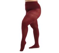 Seidiva Strumpfhose Damen Große Größen 80D Weiche Blickdichte Strumpfhosen Plus Szie mit Hoch Elastizität, Burgunderrot,4XL