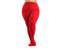 Seidiva Strumpfhose Damen Große Größen 80D Weiche Blickdichte Strumpfhosen Plus Szie mit Hoch Elastizität, Rot,4XL
