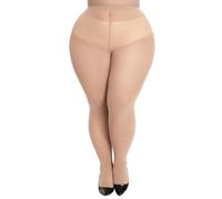 Seidiva Strumpfhose Damen Große Größen 80D Weiche Blickdichte Strumpfhosen Plus Szie mit Hoch Elastizität,Hell Hautfarbe,2XL