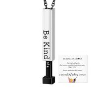 Seien Sie eine Art Badass-Halskette, seien Sie Halsketten für Frauen, Halskette mit vertikaler Stange mit Gravur, quadratischer Rohr-Anhänger aus Edelstahl, inspirierender Schmuck, lustig, Se référer