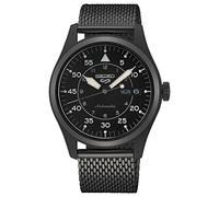 Seiko 5 Sportflieger Automatik schwarzes Zifferblatt Schwarze Milanese Armbanduhr SRPH25K1