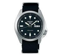 Seiko 5 Sports Armbanduhr Herren, Silber Schwarz, Edelstahl Nylon, Hardlexglas, Durchmesser 40mm, 10bar, SRPE67K1
