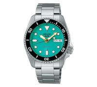 SEIKO 5 Sports SRPK33 Herren-Armbanduhr, 10 ATM wasserdicht, 38,0 mm, leuchtendes grünes Zifferblatt, automatische Armbanduhr, Grünes Zifferblatt., Sport