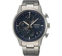 Seiko Uhren SSB387P1 Herren-Chronograph Titan Blau