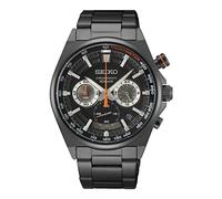 Seiko Analoge Herrenuhr aus japanischem Quarz mit Edelstahlarmband SSB399P1, Schwarz, Armband