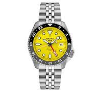SEIKO Automatikuhr für Herren - 5 Sports Collection - Herren Sportuhr Edelstahl GMT Zeiger - Wasserdicht 100M, gelb