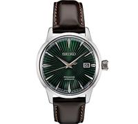 SEIKO Automatikuhr für Herren - Presage Cocktail Time - gemustert mit goldenen Ziffern und Datumskalender, 50 m wasserdicht, Braun, Modern, Retro