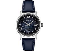 SEIKO Automatikuhr für Herren - Presage Cocktail Time - gemustert mit goldenen Ziffern und Datumskalender, 50 m wasserdicht, Blau - SRPE43, Modern