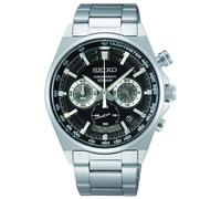 Seiko Herren-Uhr Quarz Edelstahl mit Edelstahlband SSB397P1, Schwarz