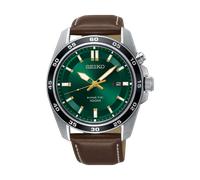 Seiko Herren-Uhr Kinetik Edelstahl mit Lederband SKA791P1