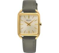 Seiko Damen-Uhr Quarz Edelstahl Goldauflage mit Lederband SWR090P1