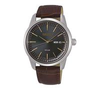 Seiko Herren Analog Solarbetrieben Uhr mit Leder Armband SNE529P1