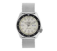Seiko Herren Armbanduhr 5 Sports Automatik 42,5mm, Farbe Schwarz-Silber, Ziffernblatt Creme, Wasserdichtigkeit: 10 bar, SRPE75K1