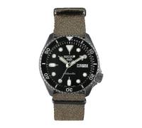 Seiko Herren-Armbanduhr Analog Automatik mit Stoffband SRPD65K4, Schwarz, 43 mm, Riemen