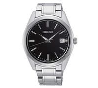 Seiko Herren-Uhr Quarz Edelstahl mit Edelstahlband SUR311P1, Schwarz