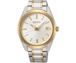 Seiko - Herrenarmbanduhr Seiko SUR312P1 Saphirglas, teilvergoldet mit Datumsanzeige