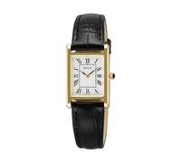 Seiko Klassik Armbanduhr für Damen in der Farbe Schwarz mit Armband aus Leder - Wasserdichtigkeit: 5 bar, Gehäusedurchmesser: 19,6 mm, SWR108P1