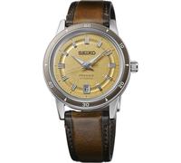 Seiko Presage Collection Herrenuhr mit Datumskalender, wasserdicht bis 50 m, durchsichtiger Gehäuseboden, 39,5 mm Gehäusedurchmesser, champagnerfarben / goldfarben