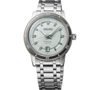 Seiko Presage Collection Herrenuhr mit Datumskalender, wasserdicht bis 50 m, durchsichtiger Gehäuseboden, 39,5 mm Gehäusedurchmesser, Hellgrün