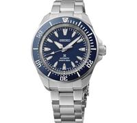 SEIKO Prospex Herrenuhr mit Edelstahlgehäuse, Automatikwerk, wasserabweisend, Leuchtzeiger, Blau - SRPL51