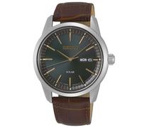 Seiko Herren Analog Solarbetrieben Uhr mit Leder Armband SNE529P1