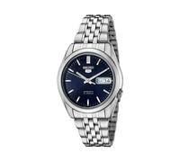 Seiko SNK357K1 5 Herrenuhr, Automatik, analog Stahl, blaues Zifferblatt, graues Armband