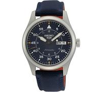 SEIKO SRPH31 Armbanduhr für Herren - 5 Sportarten - Automatik mit manuellem Aufzugswerk, blaues Zifferblatt, Edelstahlgehäuse, blaues Nylonband, 100 m wasserdicht, mit Tag-/Datumsanzeige