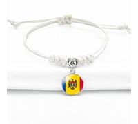 Seil Gewebtes Armband,Trendy Creative Moldova Flag Art Verstellbares Armband Armband Schmuck Accessoires Geschenk Trendy Casual Spiritual Charm Bangles Kind Paar Geschenke Für Frauen Und Männer