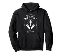 Sein Licht scheint in Alaska Vintage Retro Jesus Pullover Hoodie
