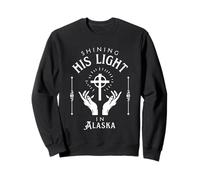 Sein Licht scheint in Alaska Vintage Retro Jesus Sweatshirt