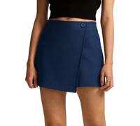 seiveini Hosenrock Damen Kurz Rock mit Hose Elegant Skort Minirock Shorts A-Linie mit Schlitz A Marine M