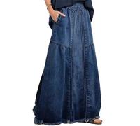 seiveini Jeansrock Damen Lang Denim Rock A-Line Höhe Taille Elastische Jeans Röcke Damen Elegant Sommerrock Freizeitrock High Waist