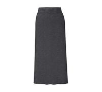 seiveini Rock Damen Lang Elegant Strickrock Stretch Einfarbig Midi Röcke mit Schlitz Rippenstrick Winterrock B Dunkelgrau XXL