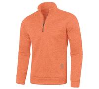 seiveini Strickpullover Herren 1/4 Zip Pullover Winter Verdickt Strickpulli Herren Zip Neck Rollkragenpullover Männer Warmer Feinstrickpullover A Orange L