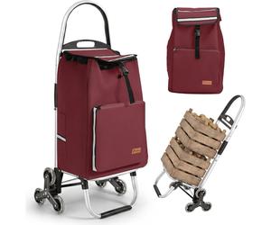 Sekey 50L Aluminium Einkaufstrolley Klappbar Treppensteiger mit Kühlfach Rot