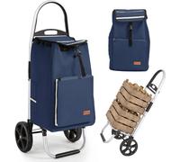 Sekey Aluminium Einkaufstrolley Handwagen Faltbar 25KG Tragkraft 50L Blau