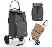 Sekey Aluminium Einkaufstrolley Handwagen Faltbar 25KG Tragkraft 50L Grau