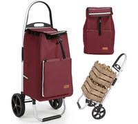 Sekey Aluminium Einkaufstrolley Handwagen Faltbar 25KG Tragkraft 50L Rot