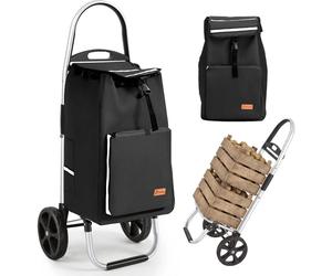 Sekey Aluminium Einkaufstrolley Handwagen Faltbar 25KG Tragkraft 50L Schwarz