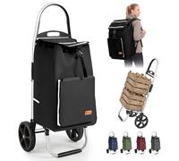 Sekey Einkaufstrolley klappbar, 3-in-1 Einkaufswagen (Trolley, Sackkarre & Rucksack), mit leichtem Aluminiumrahmen, vielseitig für Einkauf, Alltag & Reisen, stabil & platzsparend