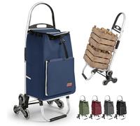 Sekey 50L Aluminium Einkaufstrolley Klappbar Treppensteiger mit Kühlfach Blau