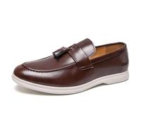 sekiueo Herren Loafer Quasten Leder Slip-On Schuhe Für Anzug Hochzeit