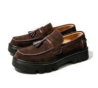 sekiueo Herren Slipper Wildleder Slip-On Anzugschuhe Formelle Loafer Schuhe | Klassische Penny-Schuhe, Runde Zehenpartie, Bequem Leicht, Business Casual, Büro Hochzeit Autofahren