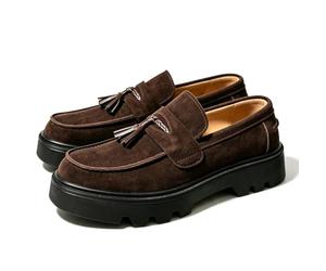sekiueo Herren Slipper Wildleder Slip-On Anzugschuhe Formelle Loafer Schuhe | Klassische Penny-Schuhe, Runde Zehenpartie, Bequem Leicht, Business Casual, Büro Hochzeit Autofahren