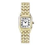 Sekonda 40144 Damen-Armbanduhr, analog, achteckig, goldfarben, weißes Zifferblatt mit römischen Ziffern, Gold, Armband