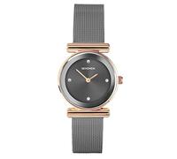 Sekonda Ava 26 mm runde Damen-Armbanduhr, Zifferblatt mit Steinbesatz, Analog-Anzeige und Edelstahlarmband, grau, Armband