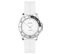 Sekonda Balearic Damen-Armbanduhr, 33 mm, analog, Quarzuhrwerk, Mineralglas, 50 m, wasserdicht, weiß, Armband