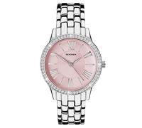 Sekonda Charlotte Damen-Quarzuhr mit Analog-Anzeige, 33 mm, Armband aus Legierung, Rosa, Silber, Klassisch