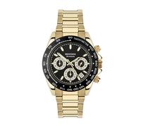 SEKONDA Classic Circuit Herren-Chronograph, 43 mm, analog, Datumsanzeige, goldfarbenes Edelstahlarmband, 30203